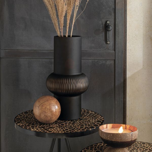 Ваза STRIPE BALL GLASS BROWN S 32049 фото