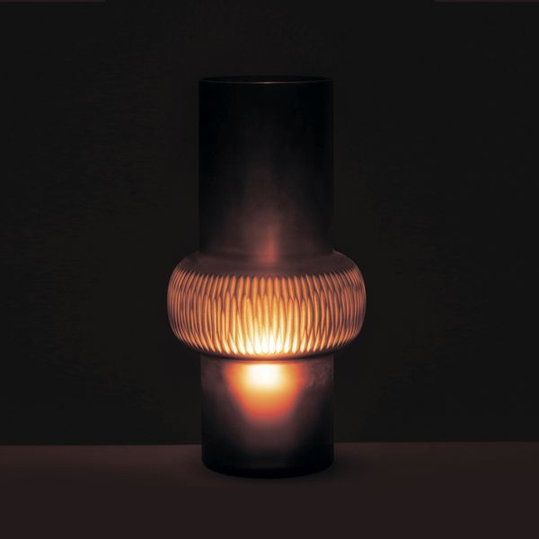 Ваза STRIPE BALL GLASS BROWN L 32050 фото