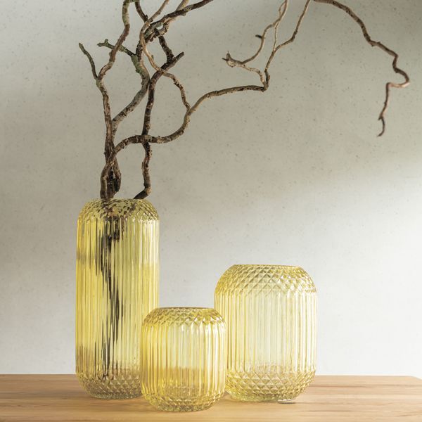 Ваза RIGHT CUT GLASS YELLOW M 30249 фото