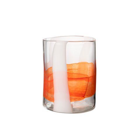 Ваза IGGY GLASS WHITE/ORANGE S 32042 фото