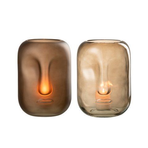 Ваза FACE GLASS BROWN L ASS3 30378 фото