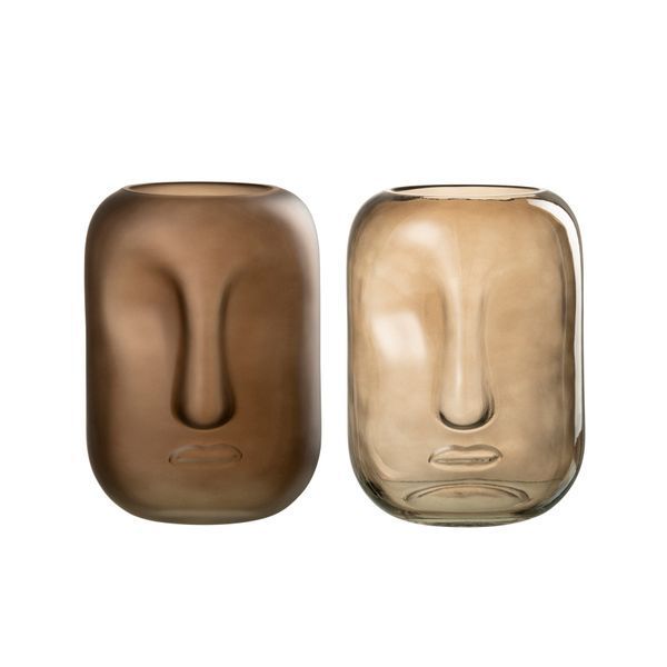 Ваза FACE GLASS BROWN L ASS3 30378 фото